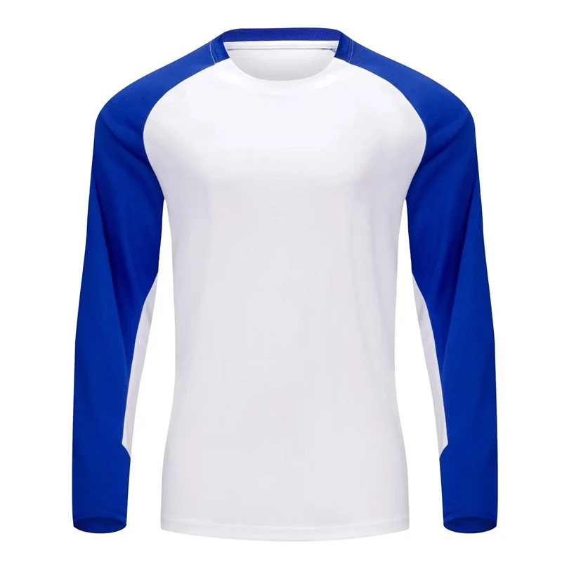 3D Printing Custom - เสื้อยืดกีฬาแขนยาวพิมพ์ลาย 3 มิติ สำหรับผู้ชาย ดีไซน์สีตัดกันเรียบง่าย ทรงหลวม