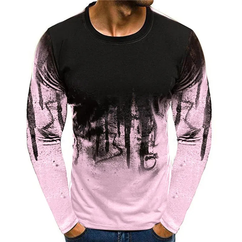 3D Printing Custom - เสื้อยืดลายพรางสำหรับผู้ชาย คอลเลกชันใหม่ฤดูใบไม้ร่วงและฤดูหนาว 2026, เสื้อยืดพิมพ์ลาย 3 มิติ,